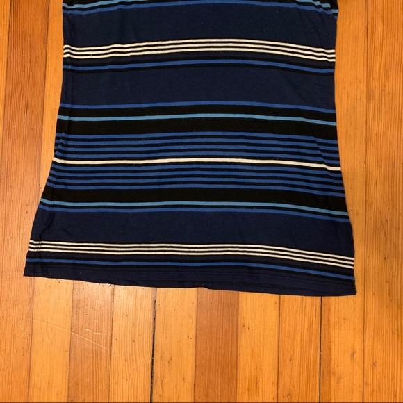 Vince Mixed Stripe Pima Cotton Blend Tee - Picture 2 of 7